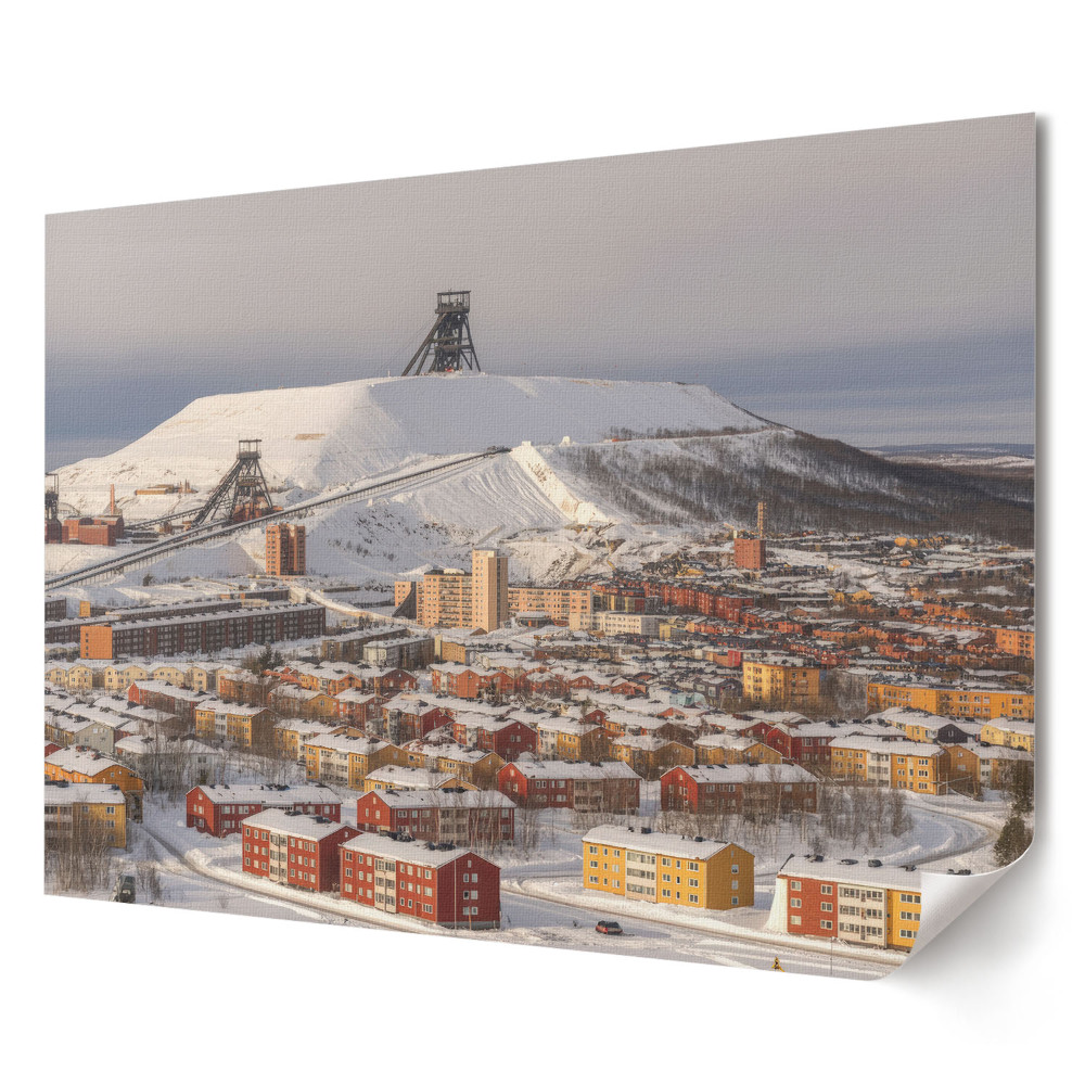 Tablou canvas modern Peisaj de iarnă al unui oraș minier