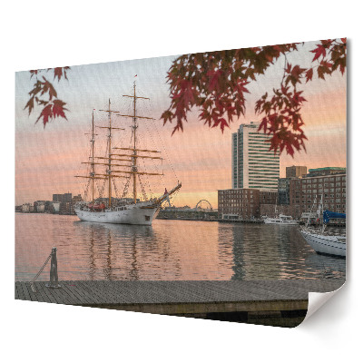 Tablou canvas modern Apus de soare peste portul de navigație