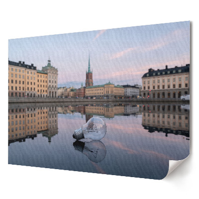 Poster de perete elegant Orașul istoric reflectat în apă