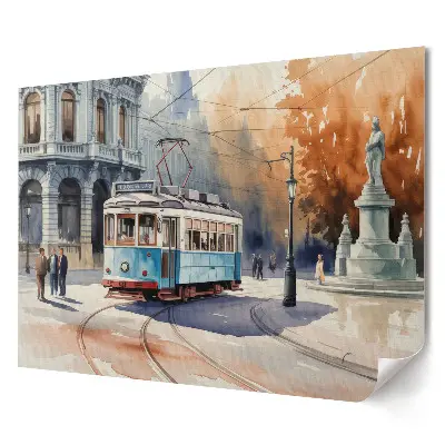 Tablou canvas modern Un tramvai vechi în peisaj urban