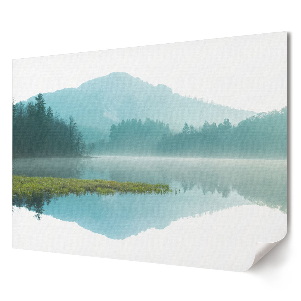 Poster stilat pentru living Calm de dimineață la lacul de munte
