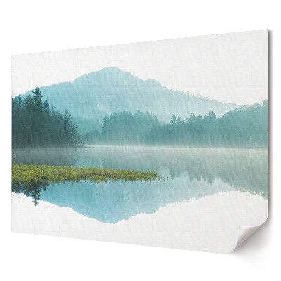 Poster stilat pentru living Calm de dimineață la lacul de munte