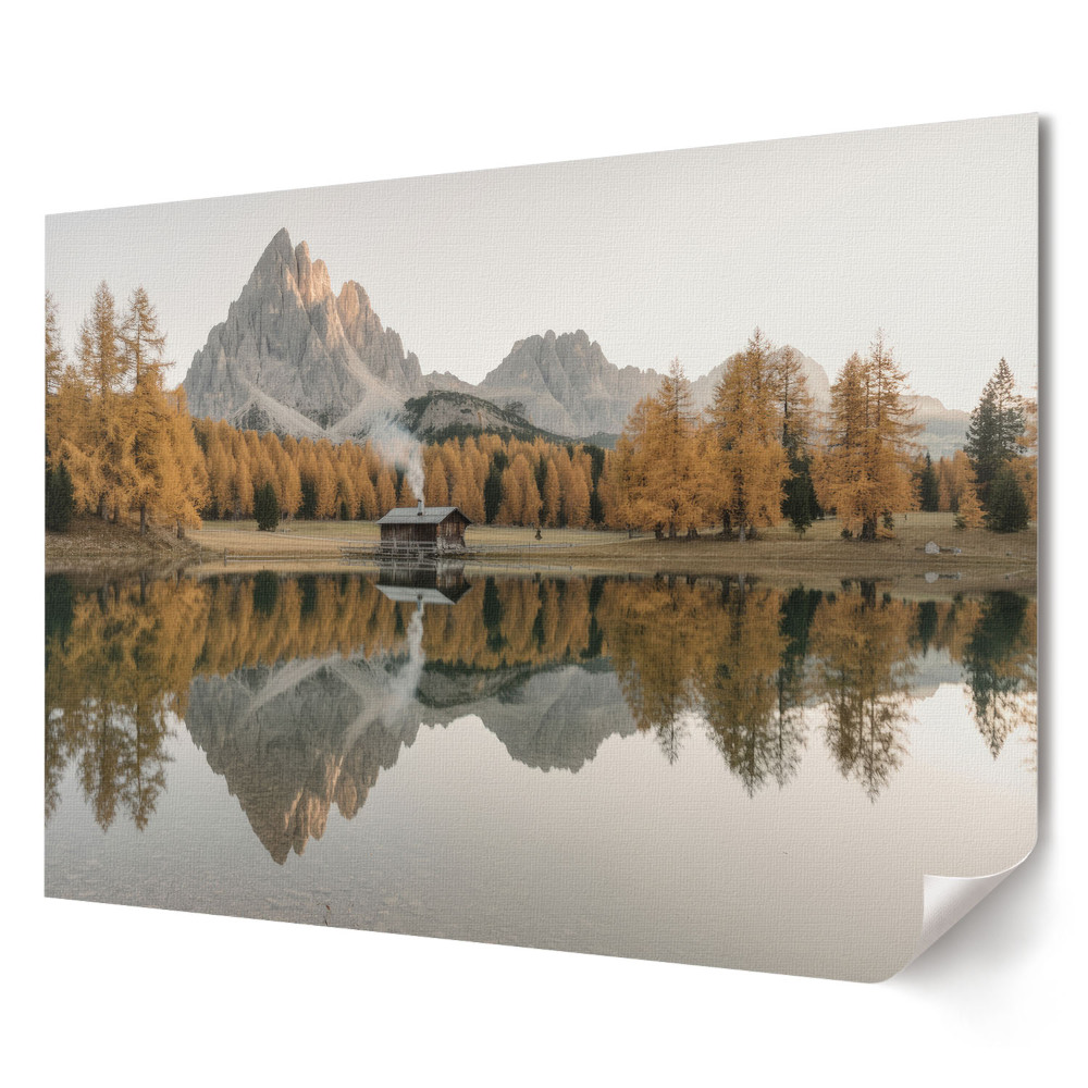 Tablou canvas modern Peisaj montan de toamnă cu reflecție