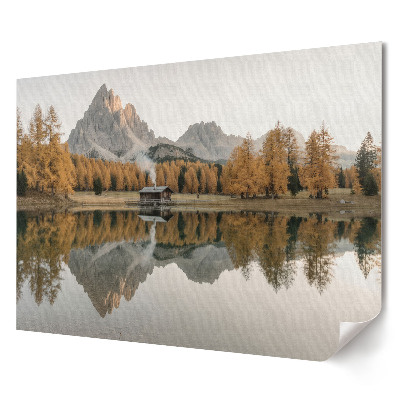 Tablou canvas modern Peisaj montan de toamnă cu reflecție