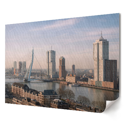 Poster stilat pentru living Vedere a Rotterdamului la răsărit