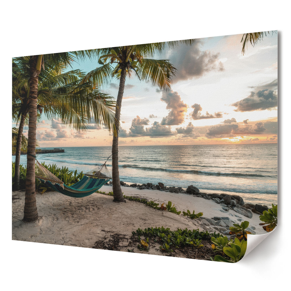 Poster stilat pentru living Apus de soare paradisiac pe plajă