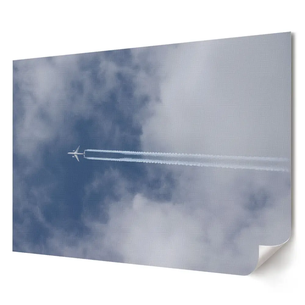 Tablou canvas modern cu avion pe fundalul cerului și al norilor