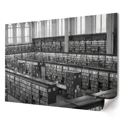 Tablou canvas modern O bibliotecă plină de cărți monocrome