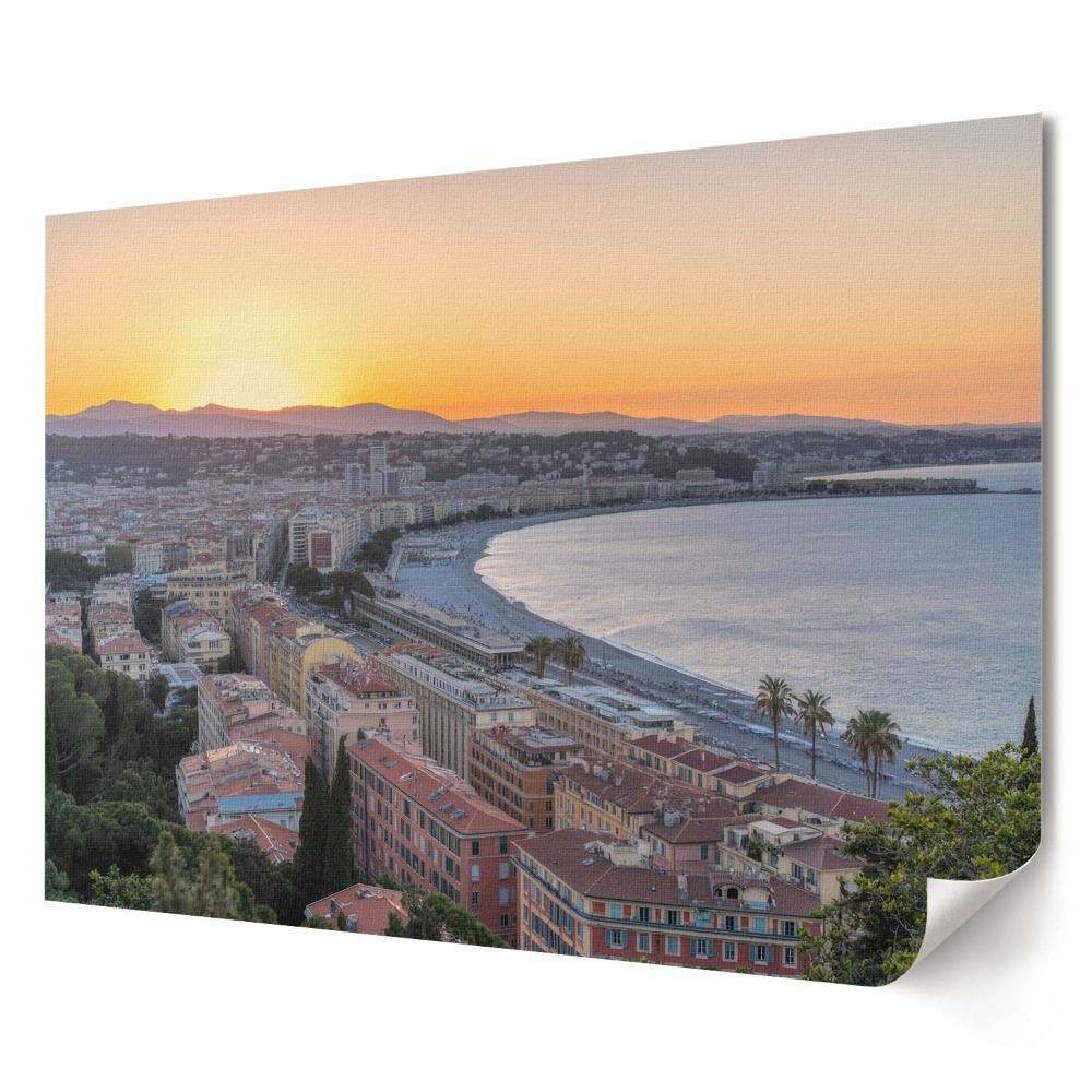 Poster stilat pentru living Apus de soare peste Nisa