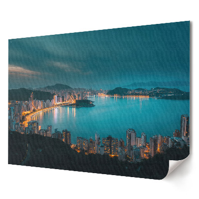 Tablou canvas modern Apus de soare peste un oraș de coastă