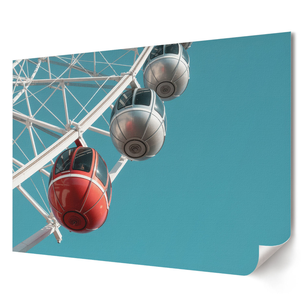 Poster stilat pentru living Cabane colorate pe roata Ferris