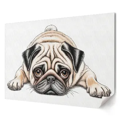 Poster de perete elegant cu buldog trist în stil artistic