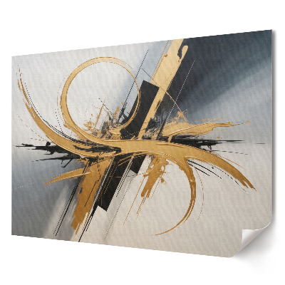 Poster de perete elegant Compoziție abstractă în tonuri aurii