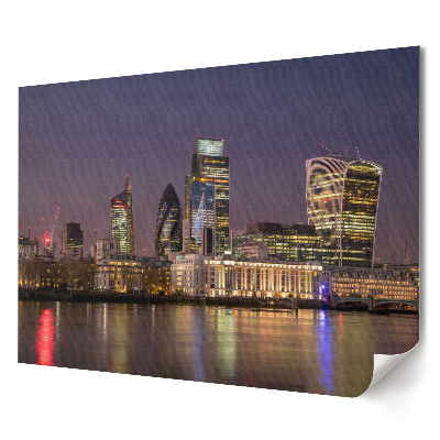 Poster stilat pentru living Panoramă nocturnă a Londrei cu râul Tamisa