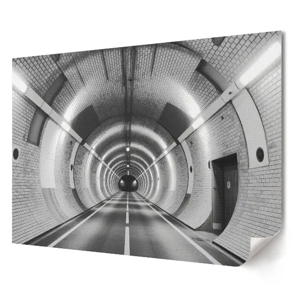 Poster de perete elegant cu tunel misterios în nuanțe monocrome