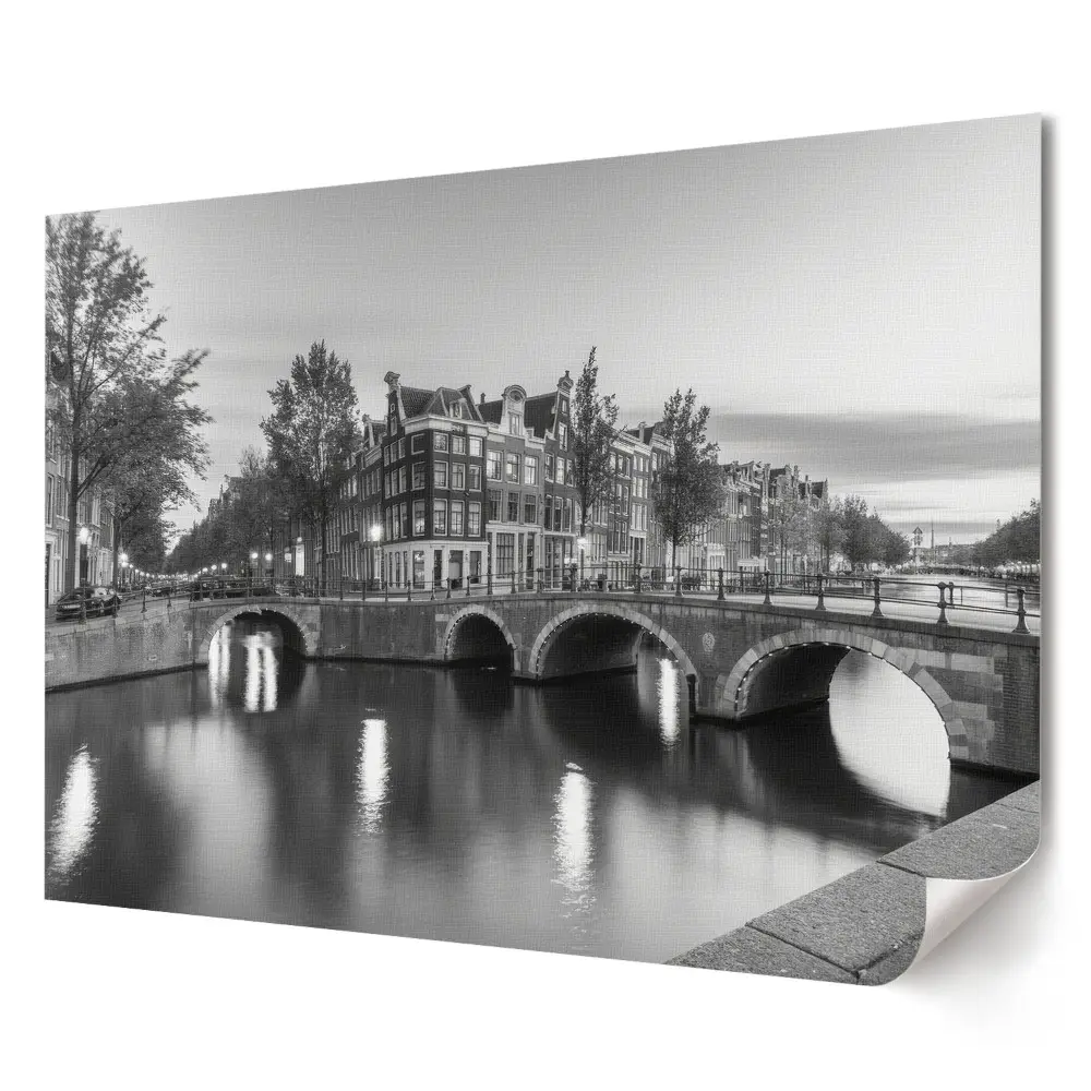Tablou canvas modern Amsterdam alb-negru