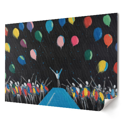 Tablou canvas modern Bucurie și baloane colorate în mulțime
