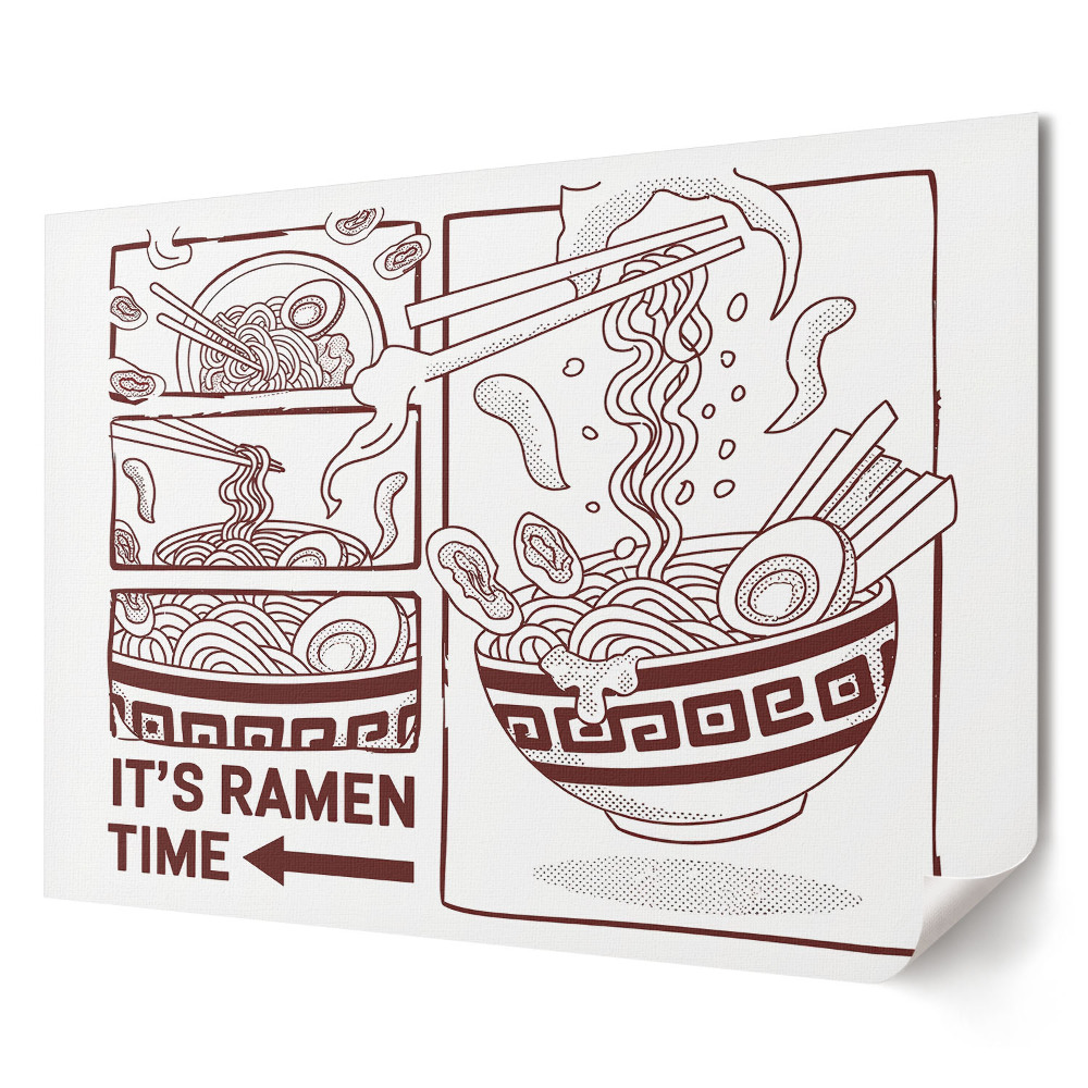 Poster stilat pentru living Timp pentru ramen și momente delicioase