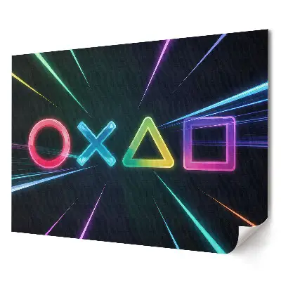 Poster de perete elegant cu simboluri de joc în culori neon