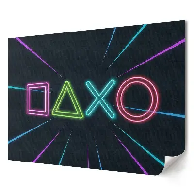 Poster decorativ pentru living cu simboluri neon pentru jocuri video