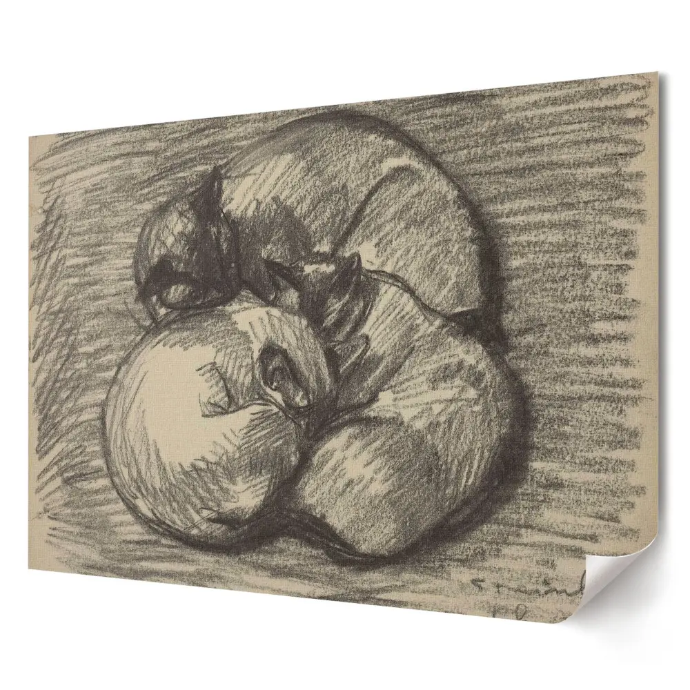 Tablou canvas modern cu natură statică reprezentând fructe desenate în creion
