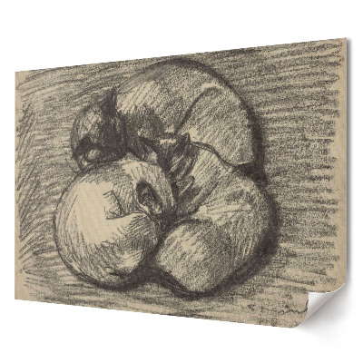 Tablou canvas modern Natură statică cu fructe scrise în creion
