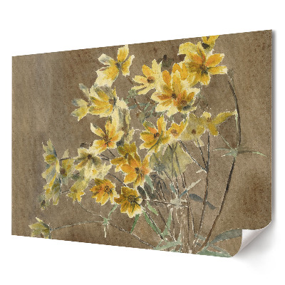 Tablou canvas modern Flori în nuanțe delicate de galben