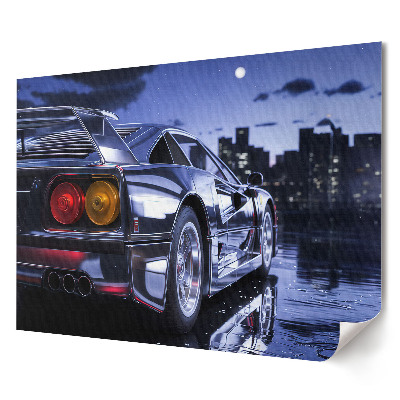 Tablou canvas modern O mașină sport într-o scenă nocturnă