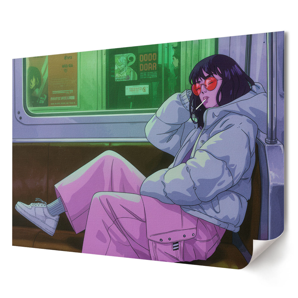 Poster de perete elegant Călătorește cu stil într-un tren urban