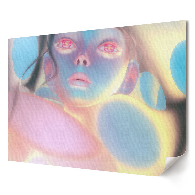 Poster stilat pentru living O figură futuristă în culori pastelate