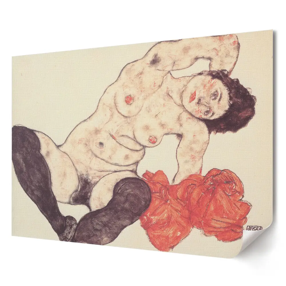 Tablou canvas modern cu nud feminin în culori intense