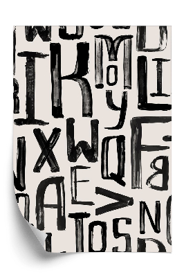 Tapet perete Model fără sudură de litere inegale în stil vintage