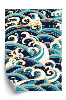 Tapet perete Model fără sudură cu valuri de apă