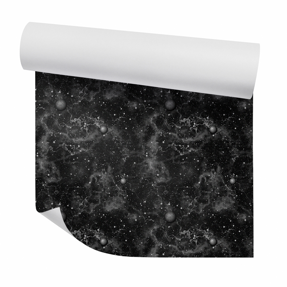 Tapet perete Planete și stele din cosmosul negru