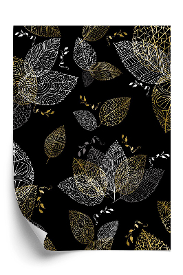 Tapet de perete Frunze albe și aurii