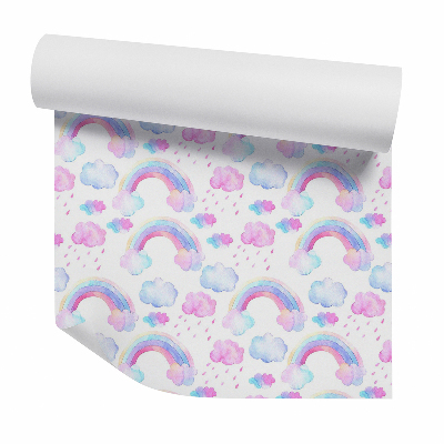 Tapet perete Curcubeu desenat cu creioane colorate