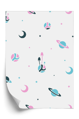 Tapet perete Model frumos cu planete și stele