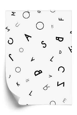 Tapet de perete Litere negre