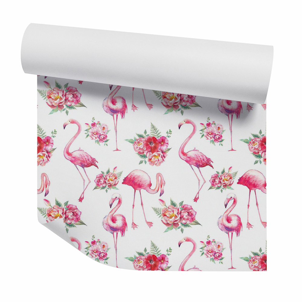 Tapet decorativ Flamingo printre buchete