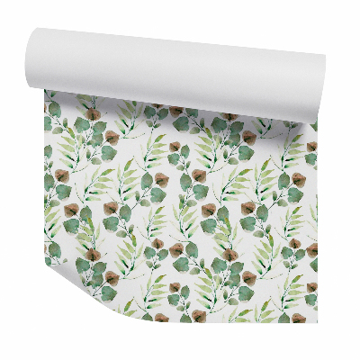 Tapet decorativ Frunze de acuarelă maro-verde