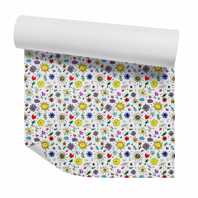 Tapet Plante de flori de luncă desenate