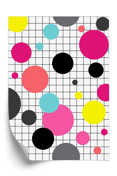 Tapet Cercuri geometrice abstracte pe o grilă