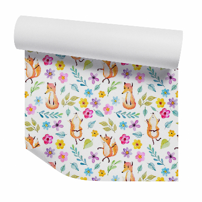 Tapet decorativ Vulpe decorativă pastel în frunze