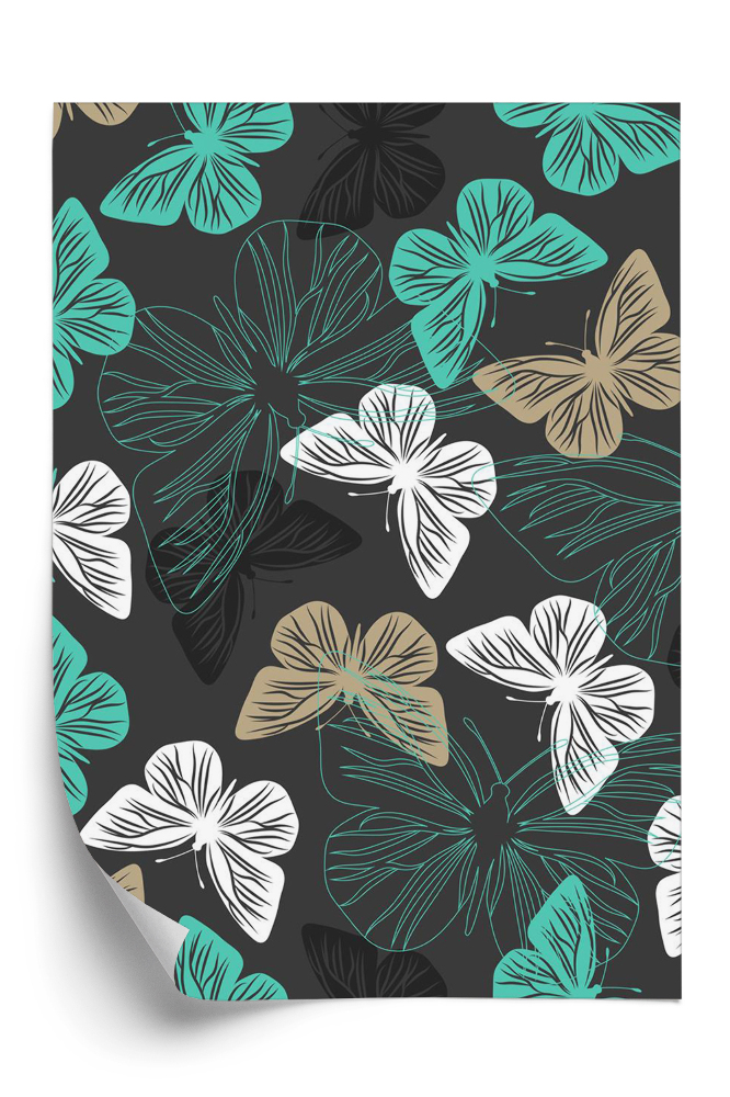 Tapet de perete Model frumos de fluturi