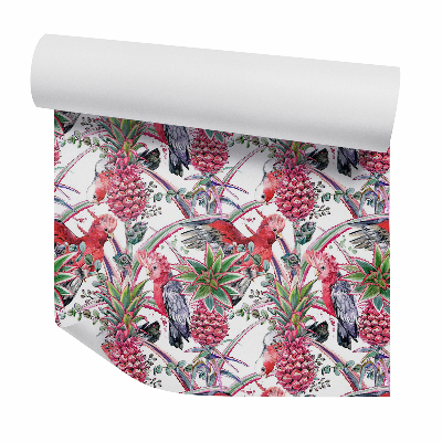 Tapet decorativ Papagali mari și ananas