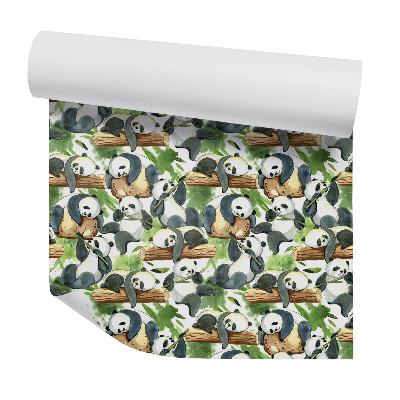 Tapet de perete Panda adormit pe bambus