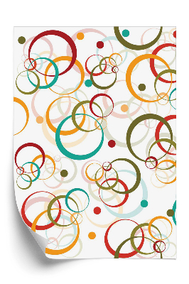 Tapet perete Cercuri și puncte model retro