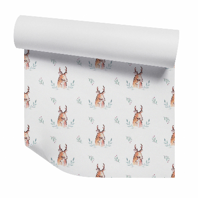 Tapet perete Căprii în iarbă fundal alb