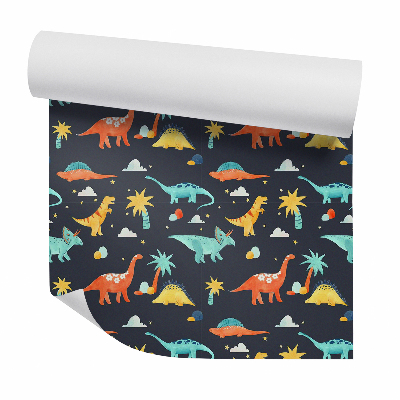 Tapet decorativ Dinozauri amuzanți colorați