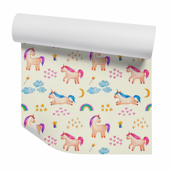 Tapet decorativ Unicorni magici cu inimioare